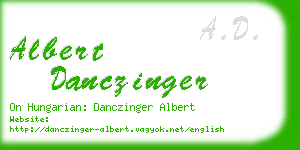 albert danczinger business card